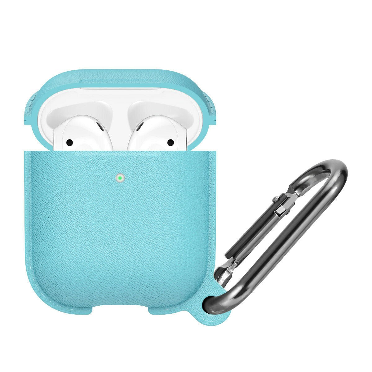 Case For Apple Airpods With Hanger And Hole For LED Sky Blue Case Cover FoneFunShop   