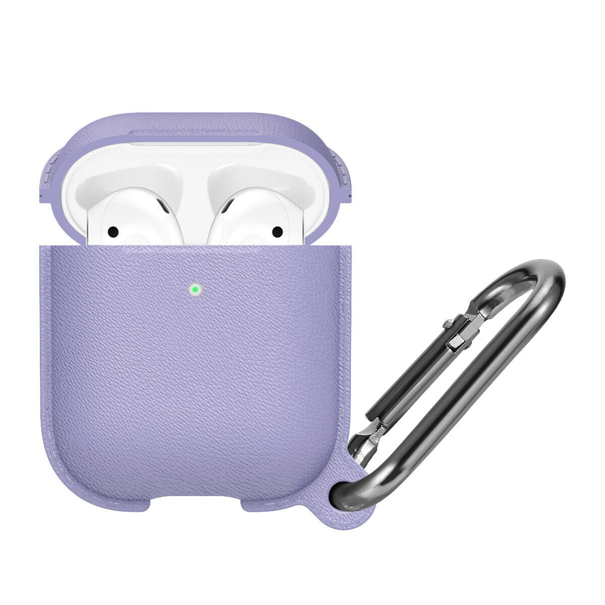 Case For Apple Airpods With Hanger And Hole For LED Lilac Light Purple Case Cover FoneFunShop   