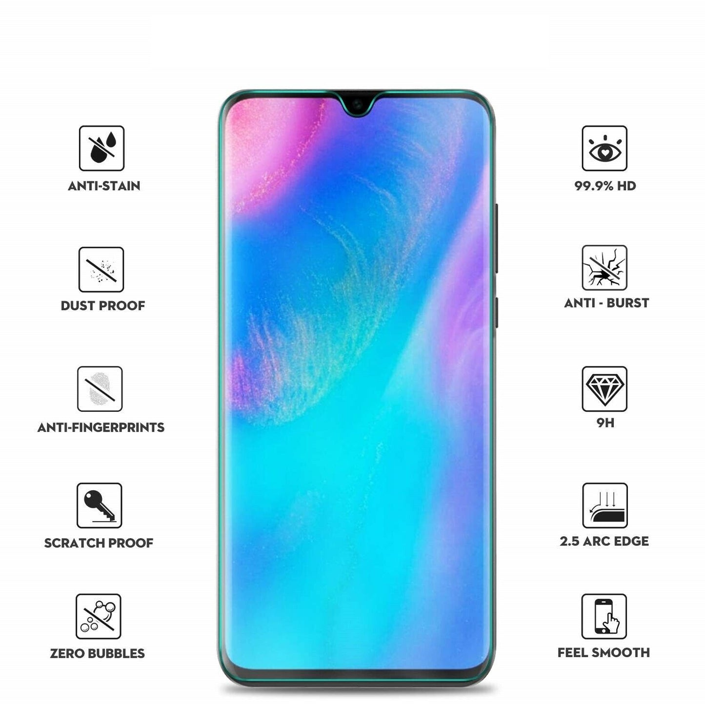 Screen Protector For Huawei P30 Lite Full Cover Tempered Glass Screen Protector FoneFunShop   