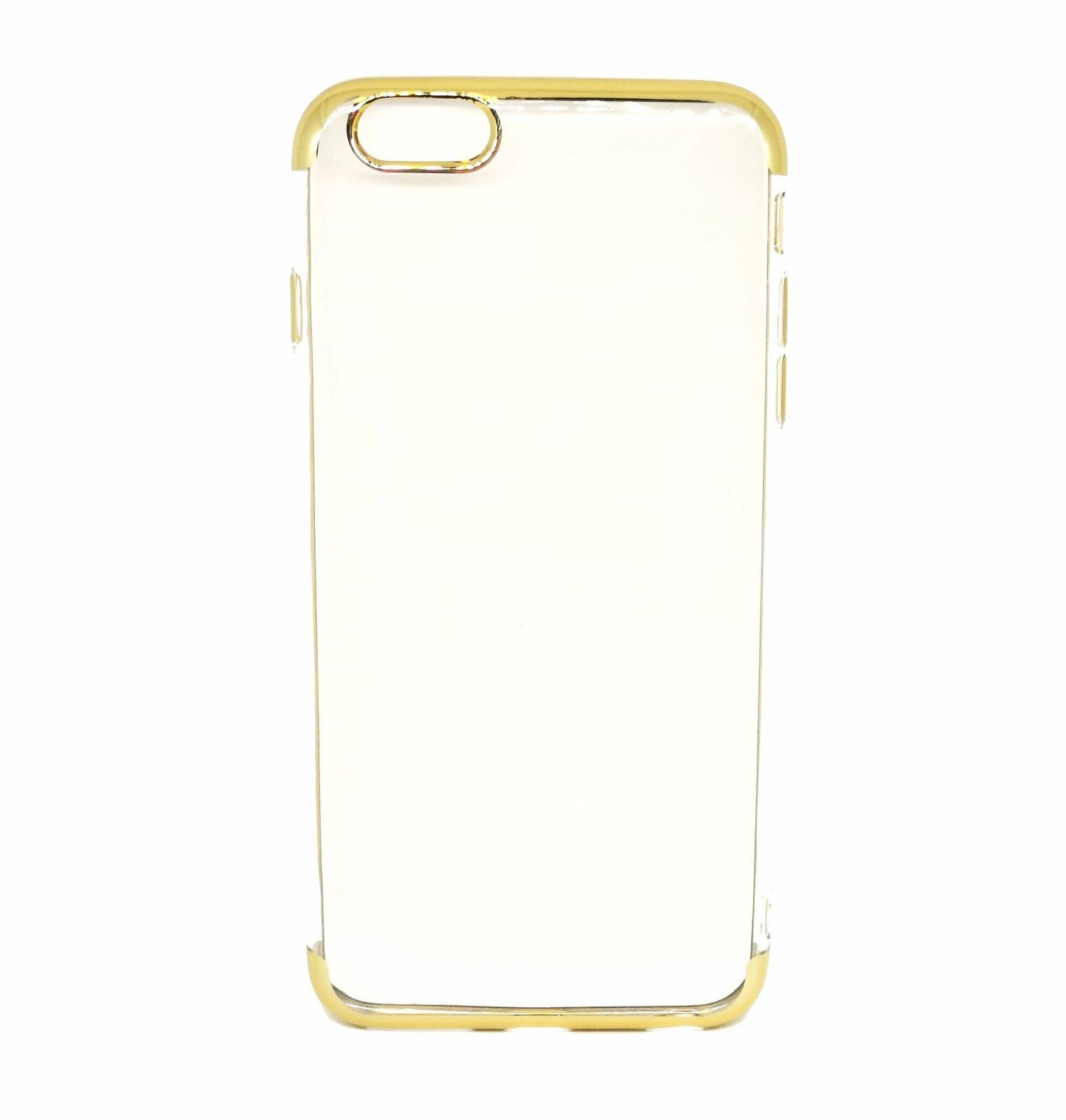 Case For iPhone 6s Plus Clear With Gold Trim and Gold Buttons Case Cover FoneFunShop   