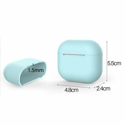 Case For Apple Airpod 3 Silicone Cover Skin in Blue Earphone Charger UK Case Cover FoneFunShop   