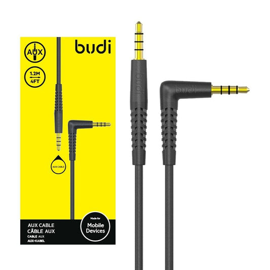 AUX Cable To 3.5mm Jack Audio 1.2m Long Black Budi Cable FoneFunShop   