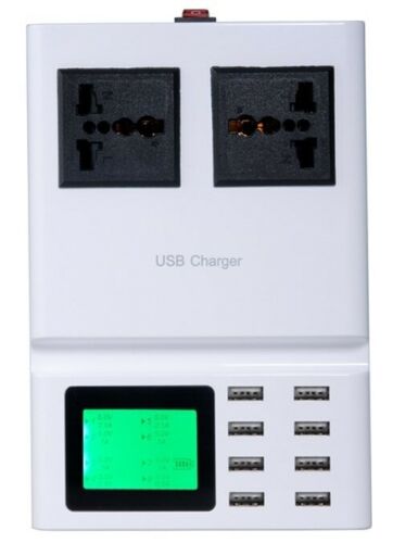 USB Desk Charger and Mains Extension With Lcd Display For Multiple Mobile 8 Port Charger FoneFunShop   