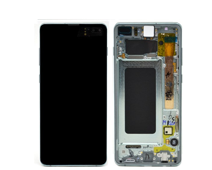 Lcd Screen For Samsung S10 Plus G975F Complete with frame in Green Screen FoneFunShop   