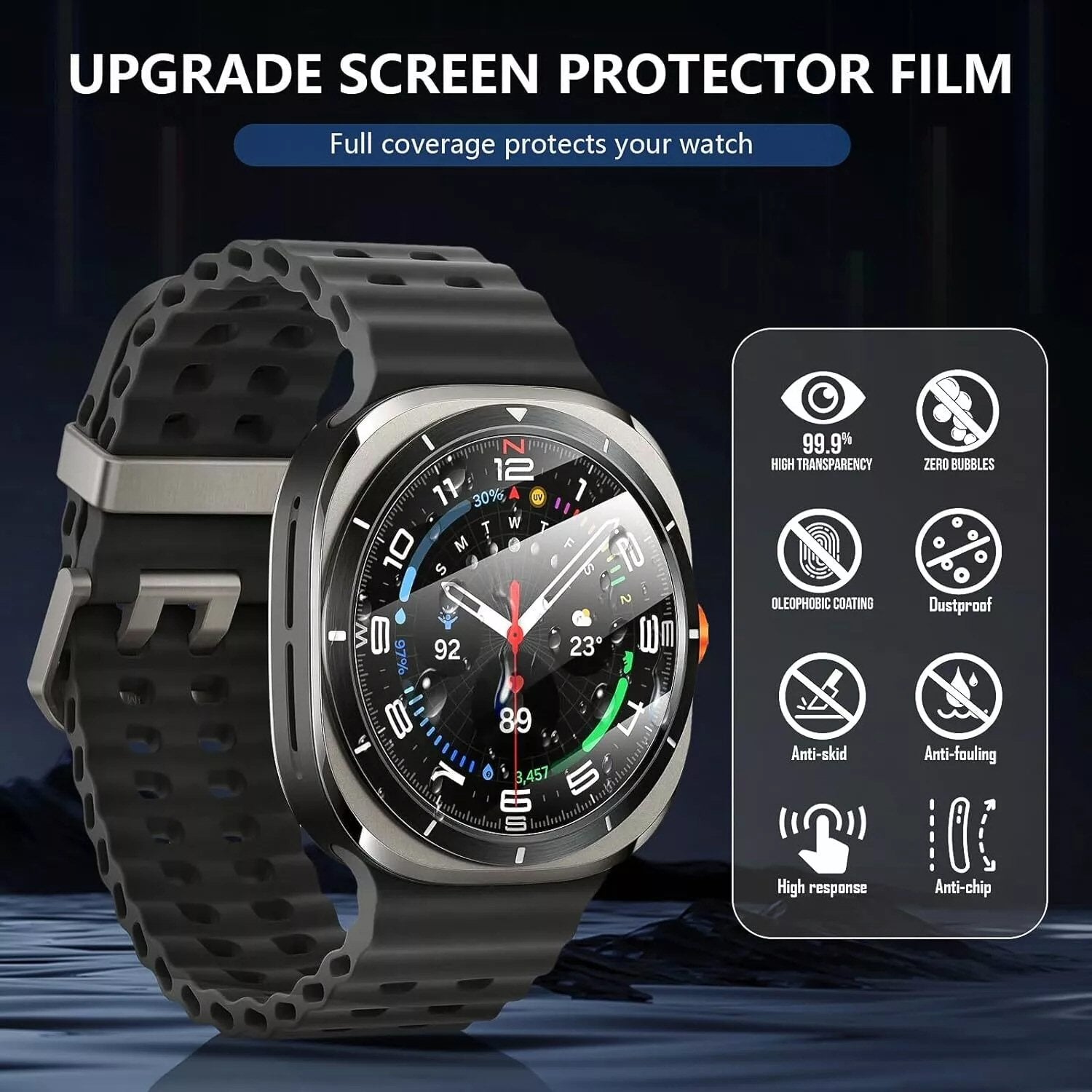 Screen Protector For Samsung Watch Ultra / 7 / FE Tempered Glass Protection Screen Protector FoneFunShop   