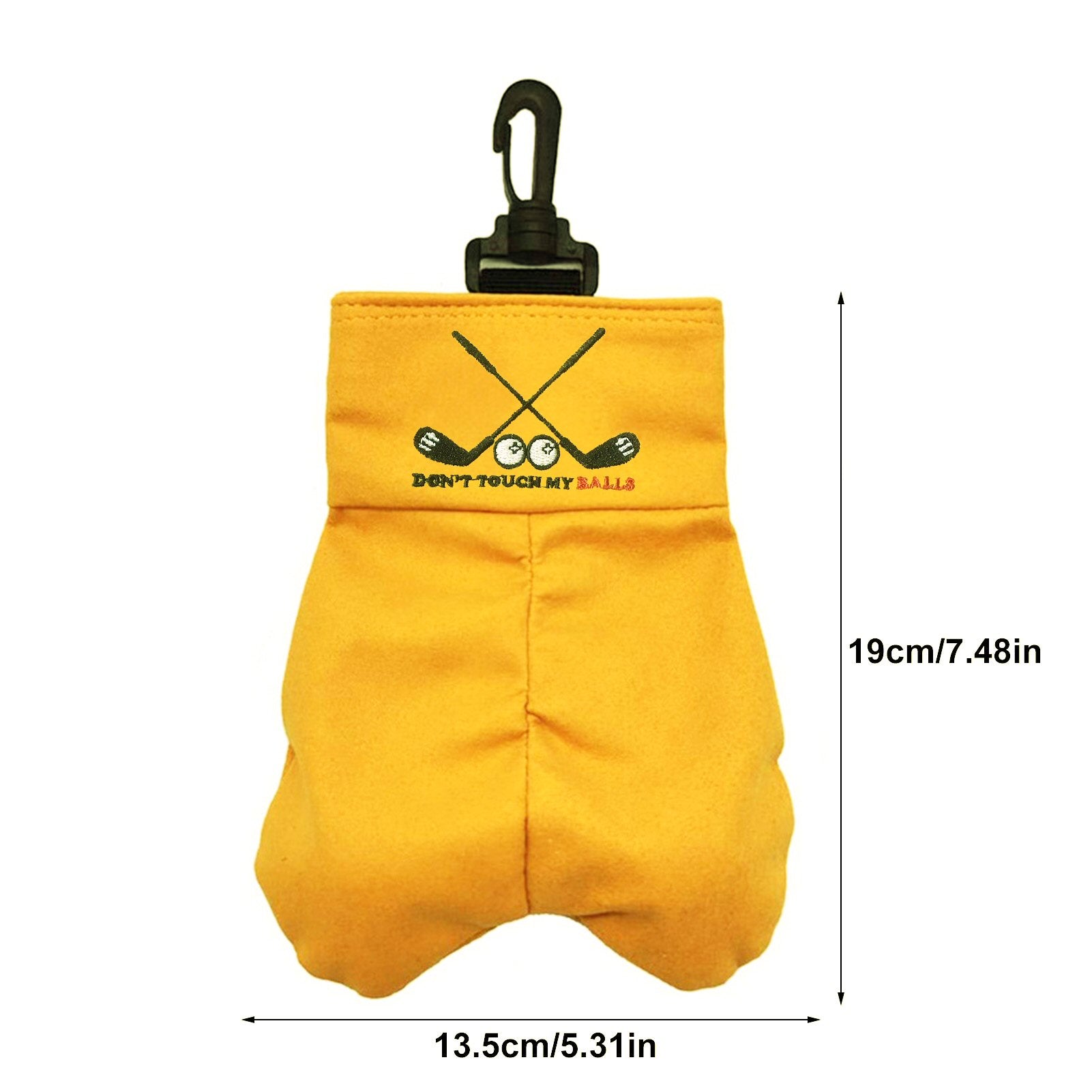 Golf Tee and Ball Holder with Carabiner Hook Holder Clasp in Yellow Golf FoneFunShop   