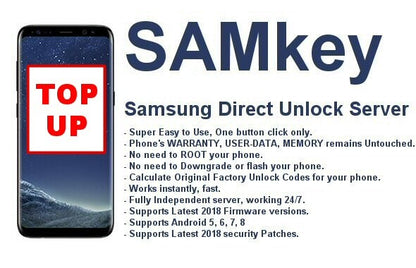 TopUp Existing Samkey Samsung Unlock Server Account Unlock FoneFunShop   