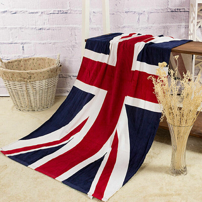 Union Jack Beach Towel 100% Cotton British Flag Printed Design Towel FoneFunShop   