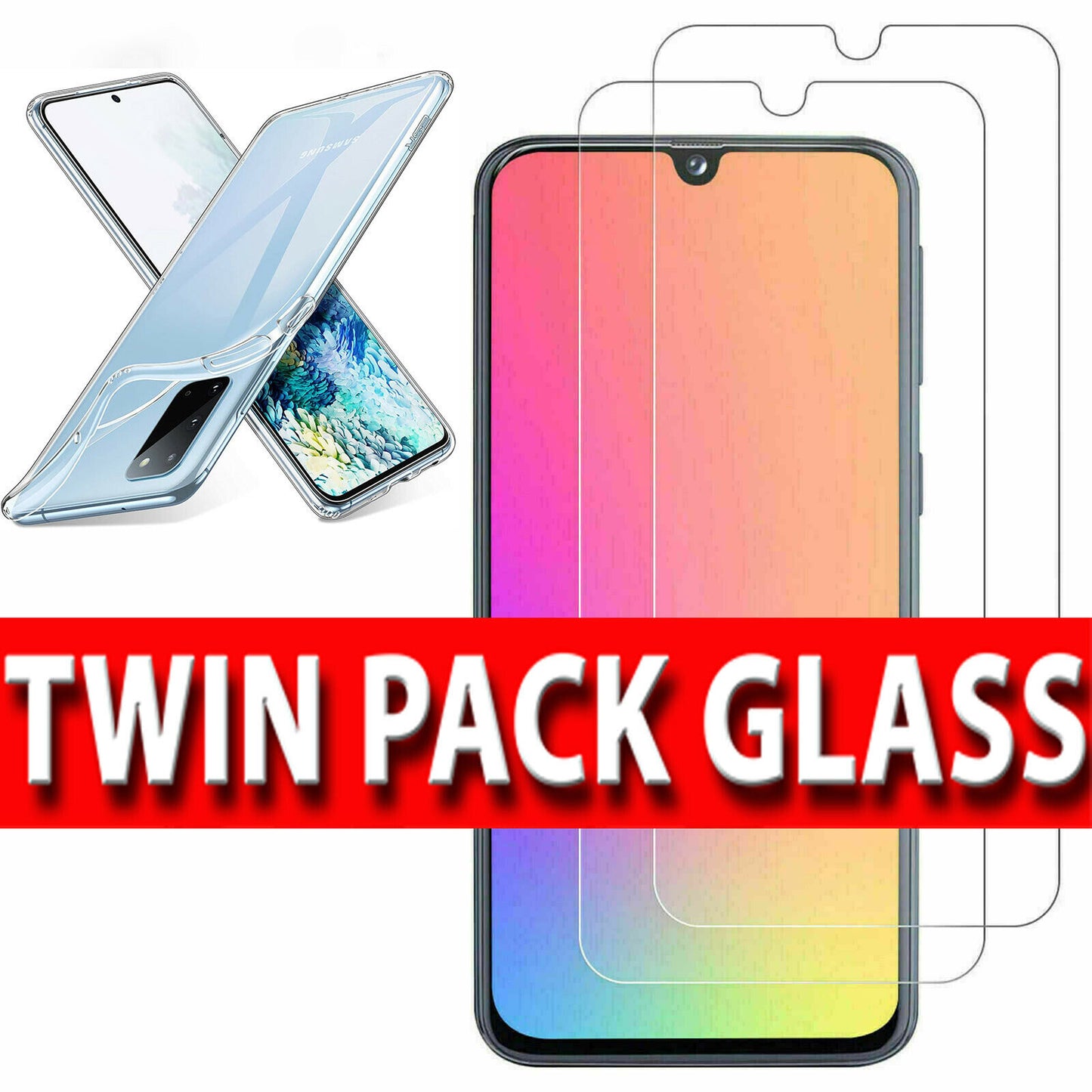 Screen Protectors For Samsung A53 5G Twin Pack of 2x Tempered Glass Screen Protector FoneFunShop   