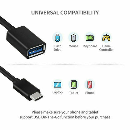 Type C to Female USB 3.1 OTG Adapter Cable Cable FoneFunShop   