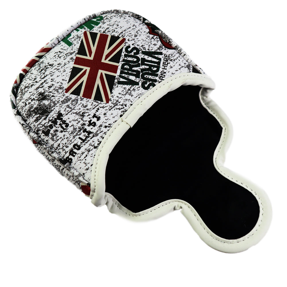 Golf Putter Head Cover Square Mallet UK Flag Skull Headcover Protector Golf Accessorise FoneFunShop   