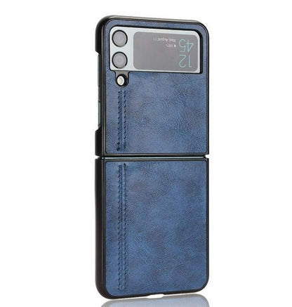 Case For Samsung Z Flip 4 Blue Ultra Thin PU Leather Protection Cover Case Cover FoneFunShop   