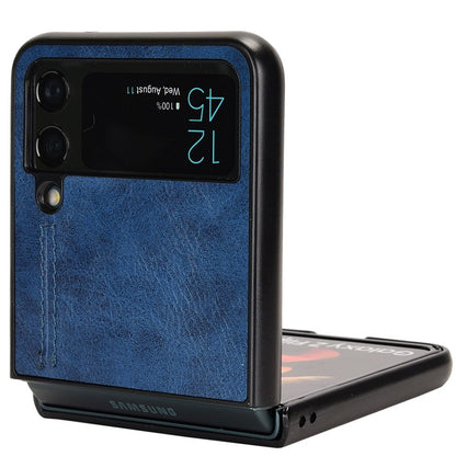 Case For Samsung Z Flip 4 Blue Ultra Thin PU Leather Protection Cover Case Cover FoneFunShop   