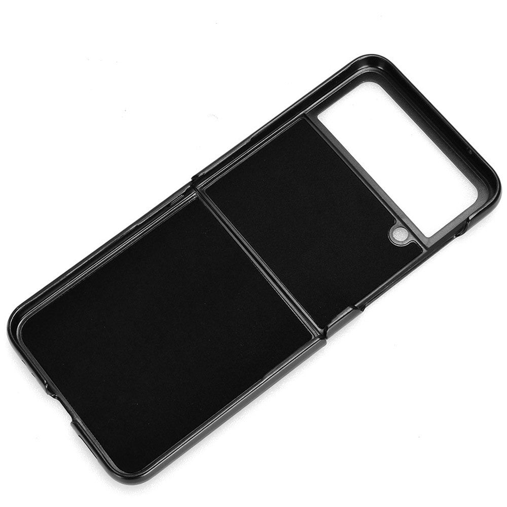 Case For Samsung Z Flip 4 Black Ultra Thin PU Leather Protection Cover Case Cover FoneFunShop   