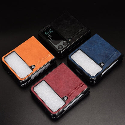 Case For Samsung Z Flip 4 Black Ultra Thin PU Leather Protection Cover Case Cover FoneFunShop   