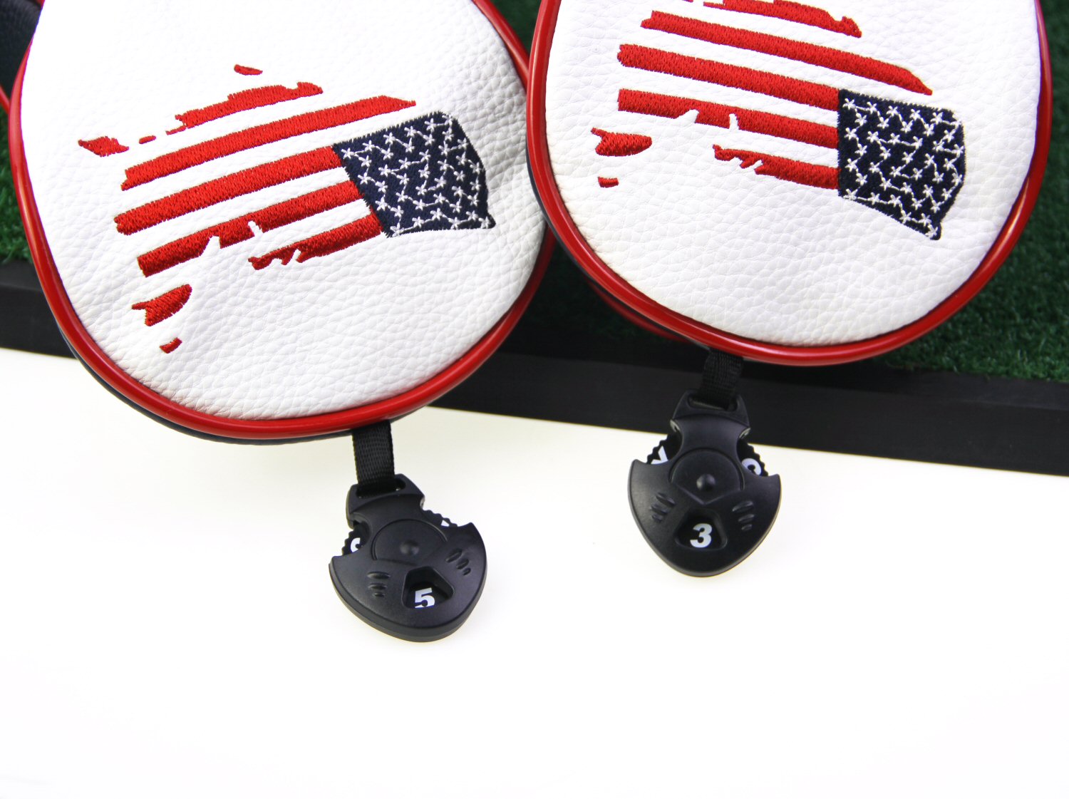 USA Flag Covers Driver 1 3 5 Headcovers 3Pcs White Golf FoneFunShop   