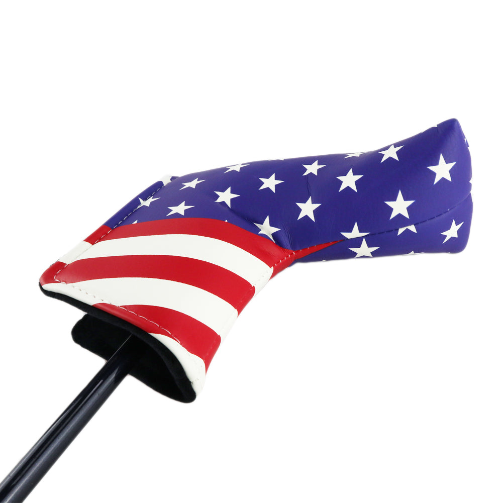 PU Leather USA Flag Golf Putter Club Head Cover Headcover Golf Accessorise FoneFunShop   