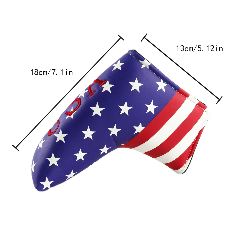 PU Leather USA Flag Golf Putter Club Head Cover Headcover Golf Accessorise FoneFunShop   