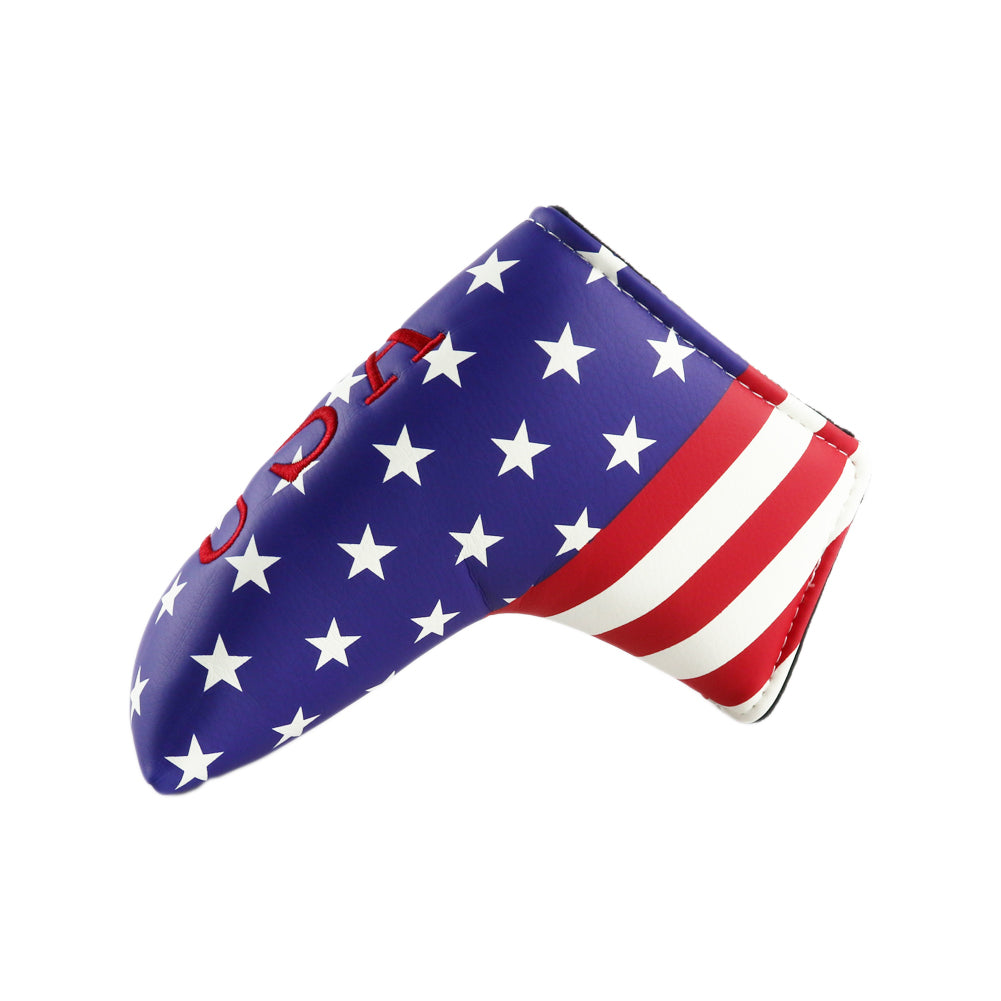 PU Leather USA Flag Golf Putter Club Head Cover Headcover Golf Accessorise FoneFunShop   