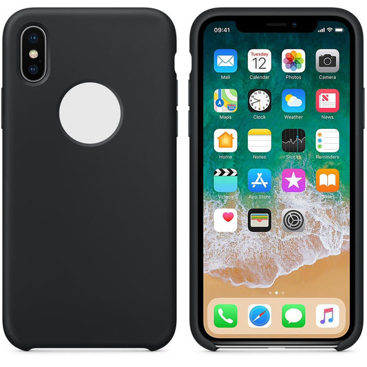 Case For iPhone X Smooth Liquid Silicone Black Case Cover FoneFunShop   