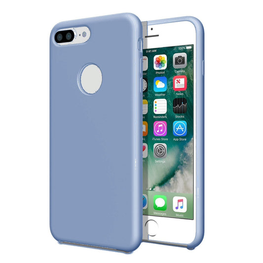 Case For iPhone 7 Plus Smooth Liquid Silicone Azure Case Cover FoneFunShop   