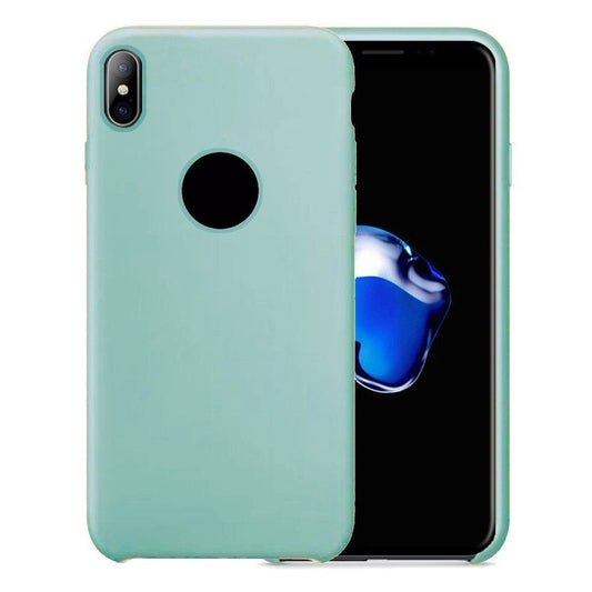 Case For iPhone X Smooth Liquid Silicone Sea Blue Case Cover FoneFunShop   