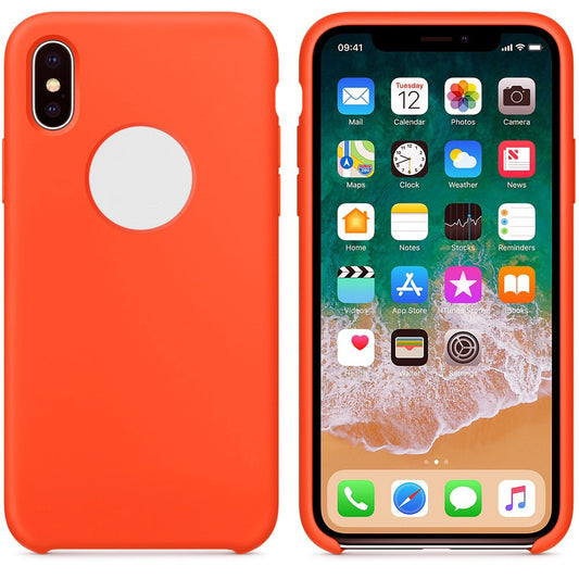Case For iPhone X Smooth Liquid Silicone Orange Case Cover FoneFunShop   