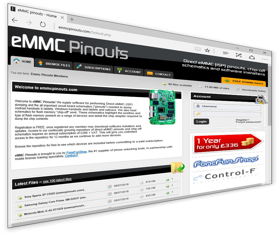 eMMCpinouts.com 1 Year Subscription  FoneFunShop   