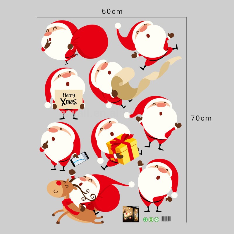 Christmas Decoration 9 Sticker Pack Festive Wall Stickers 3D Christmas FoneFunShop   