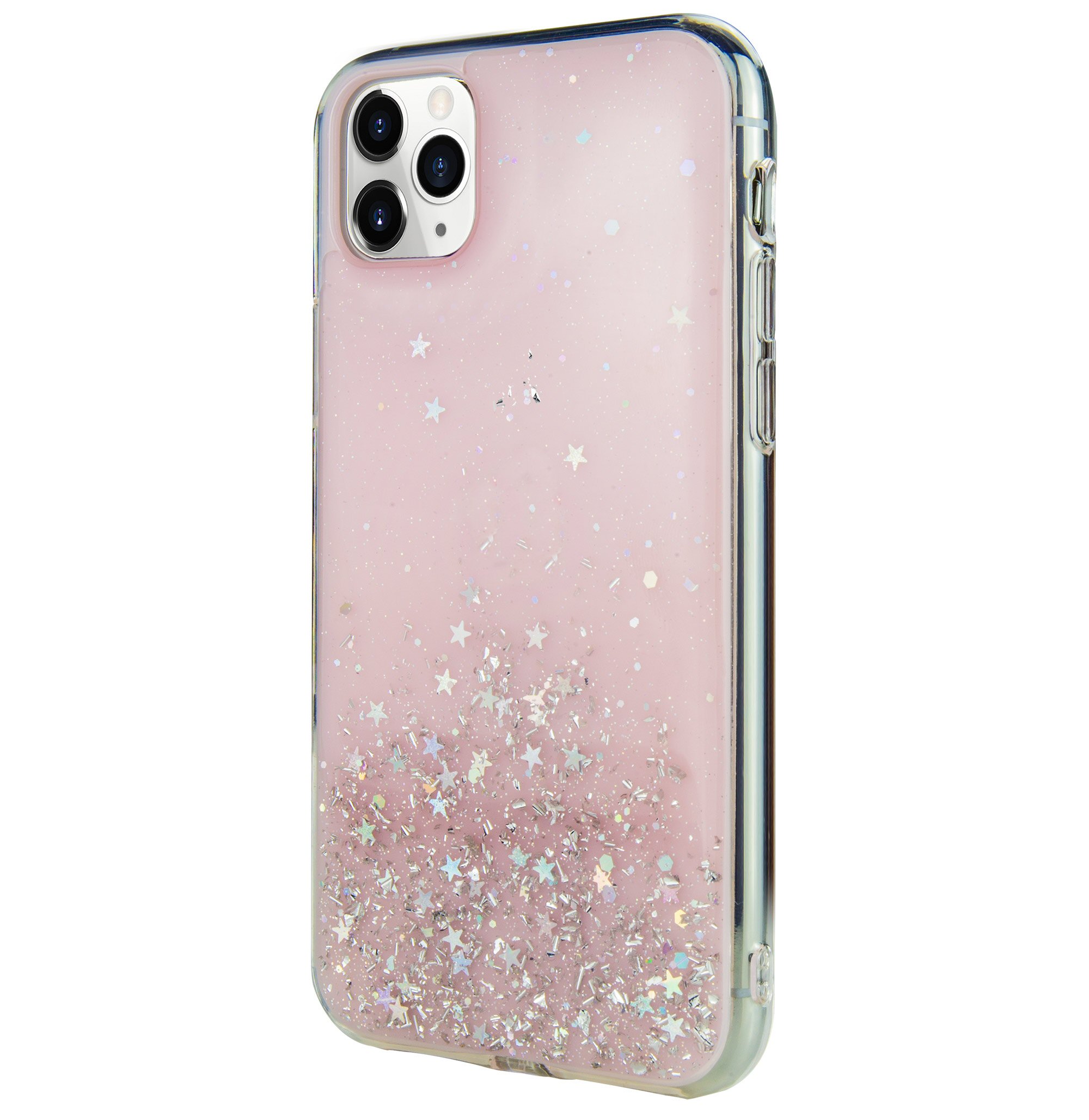 For iPhone 11 Pro Max - Switcheasy Pink Starfield Quicksand Style Case