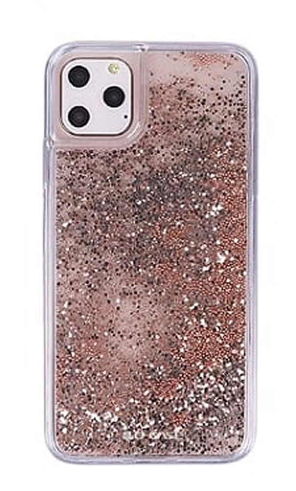 For iPhone 11 Pro Max - Rose Gold Animated Glitter Star Whisper Phone Case