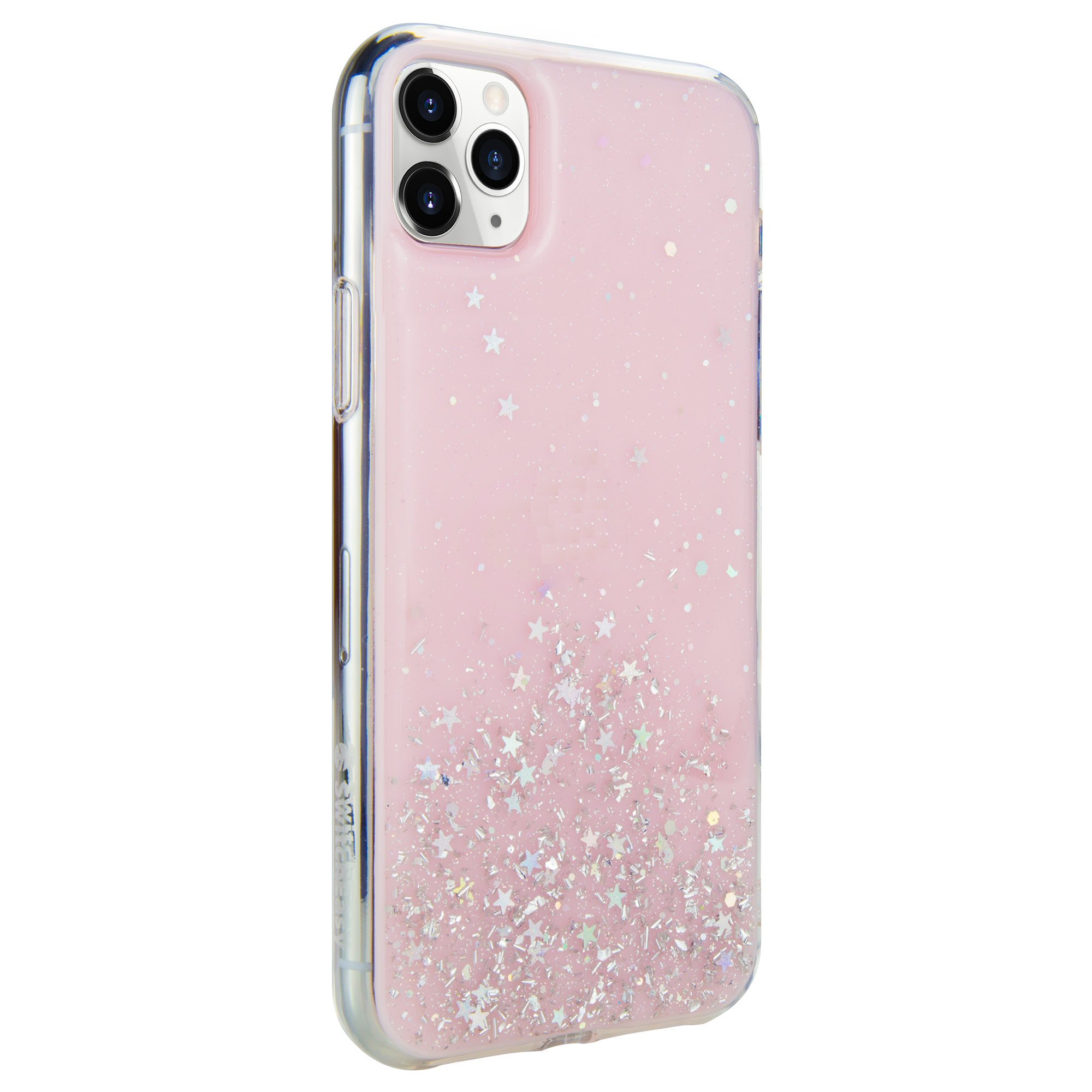 For iPhone 11 Pro - Switcheasy Pink Starfield Quicksand Style Case