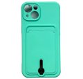 Case For iPhone 15 Silicone Card Holder Protection in Green