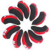 Golf Club Iron Head Covers Protector Headcover Set in Red 10 Pcs