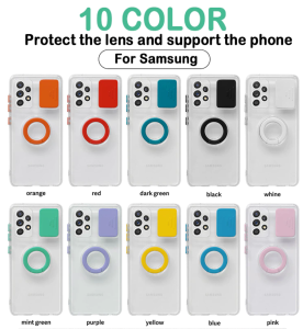 Case For Samsung A72 A726B 5G Red With Camera Protection Hand Ring