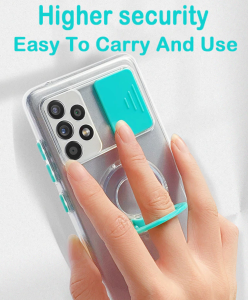 Case For Samsung A72 A726B 5G Mint Green With Camera Protection Hand Ring