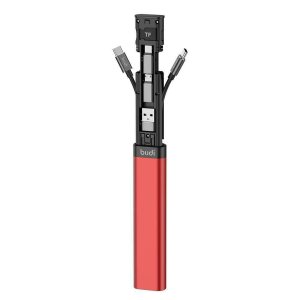 Budi 9-in-1 Essential Travel Charging & Data Sync Cable Stick - Red