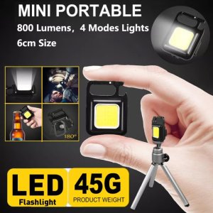 Rechargeable Emergency LED Flood Light Magnet Stand Hook Keyring Camping Fishing
