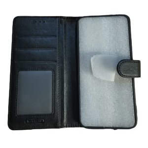 Flip Case For iPhone 14pm 15pm Luxury PU Leather Wallet Black