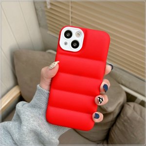 Case For iPhone 13 Pro Red Puffer Down Jacket