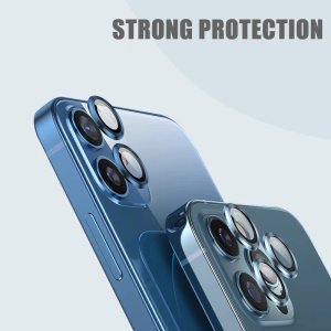 Camera Protectors For iPhone 13 13 Mini Set of 2 Glitter Silver Glass