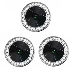 Camera Protectors For iPhone 14 Pro 14 Pro Max A Set of 3 Silver Jewelled