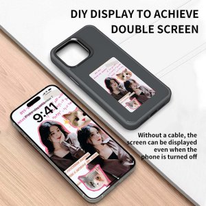 Case for iPhone 15 With NFC E Ink Ai Smart Display for Photos / Images